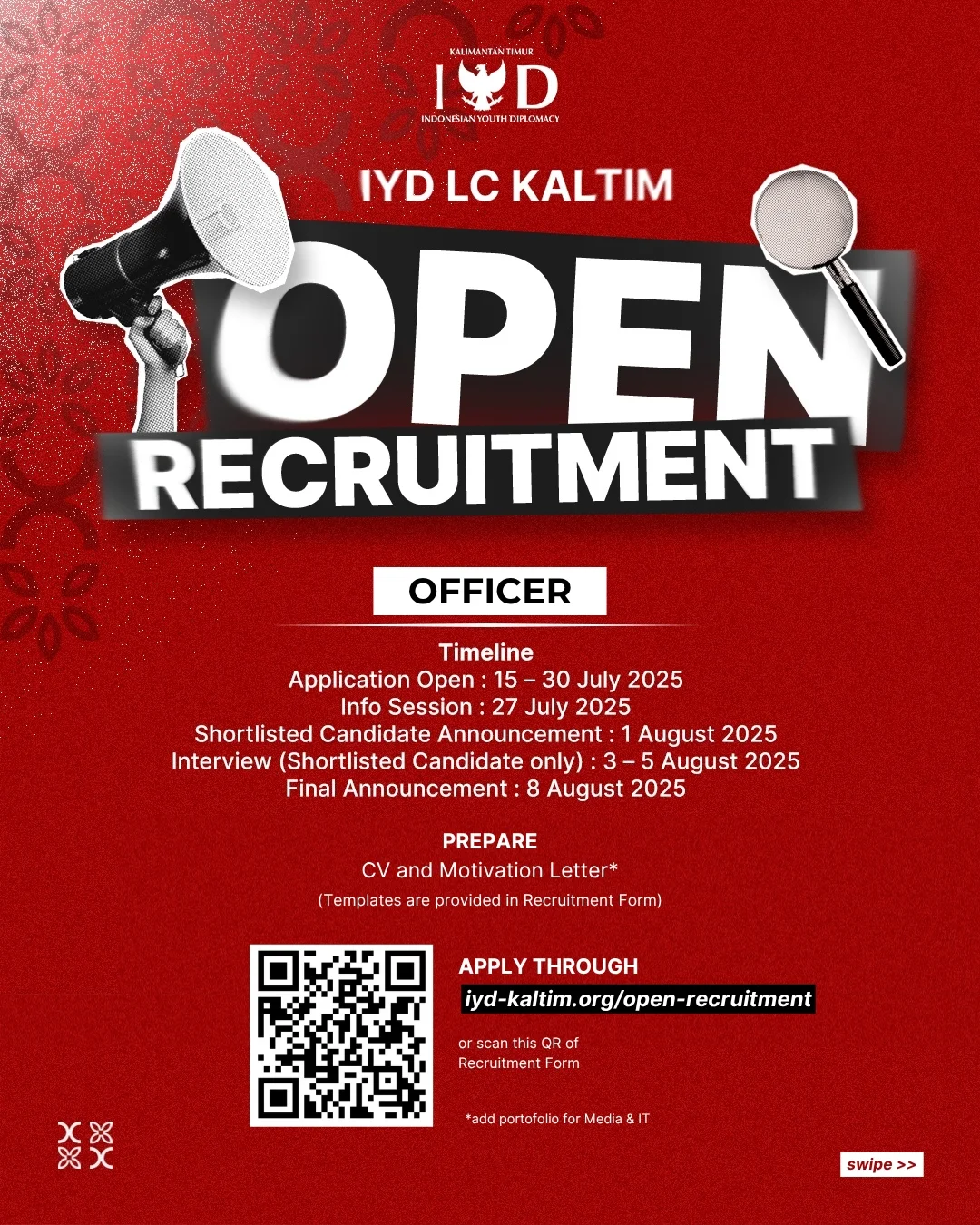 OPEN RECRUITMENT OFFICER 2025/2026